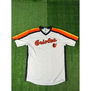 Baltimore Orioles Stitches Cooperstown Collection Jersey White Orange Men Medium